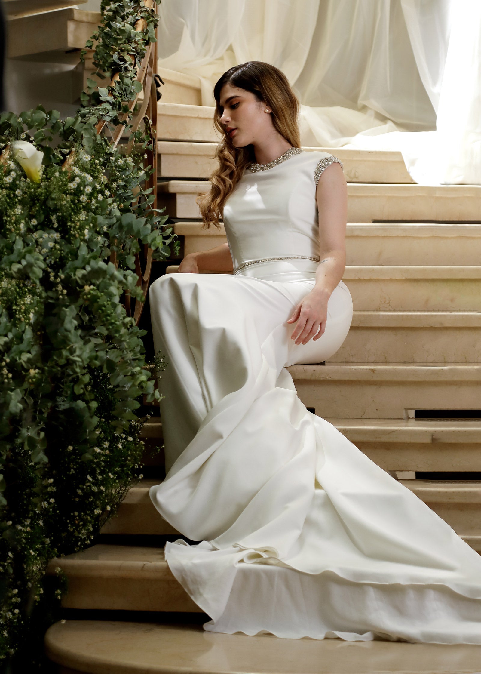 how to sit in a mermaid wedding dress Ivory Satin Wedding Dress - Off Shoulder Wedding Dress - Mermaid Wedding Gown - Simple Wedding Dress Plus Size