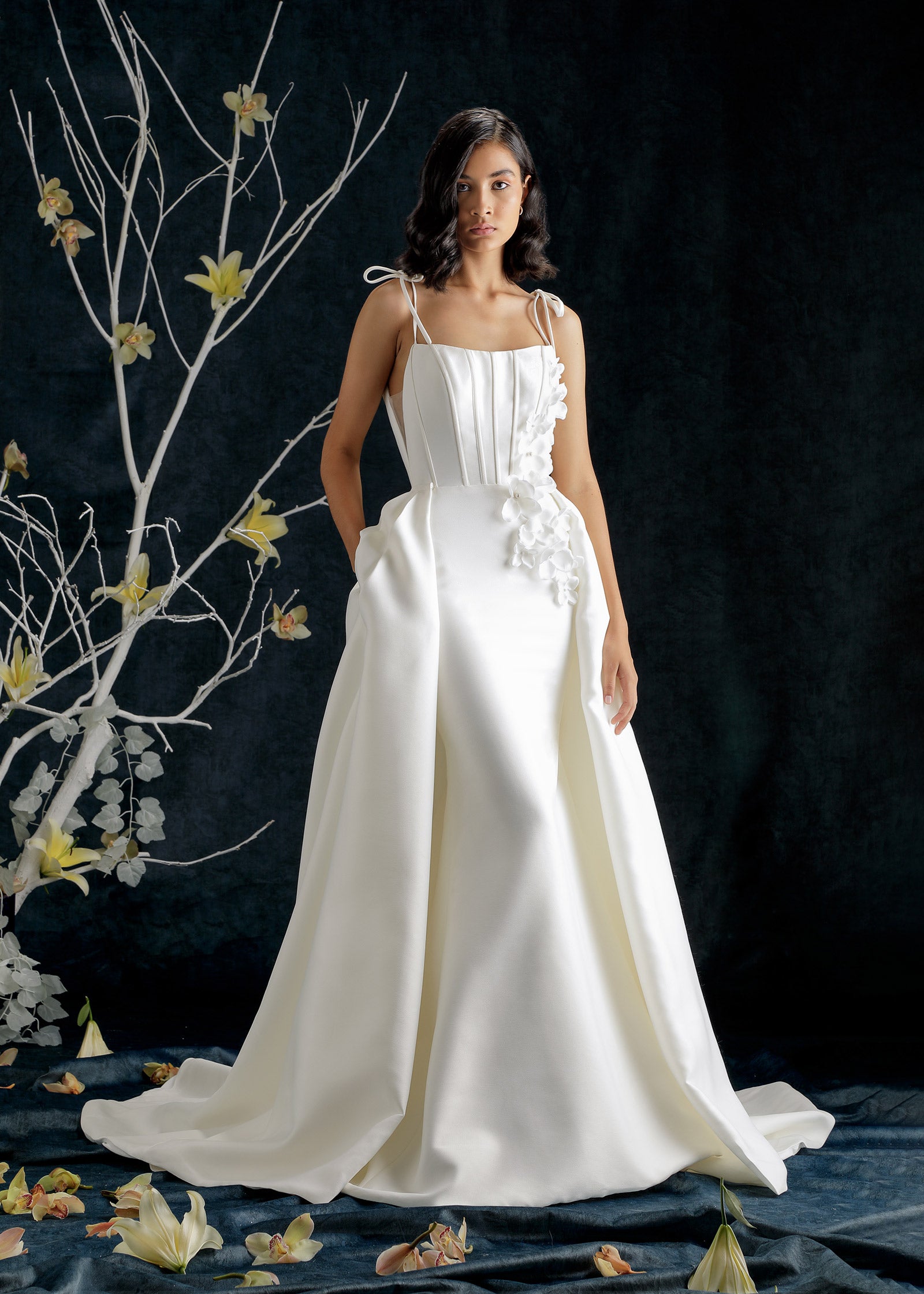 Mikado Mermaid Gown with Removable Ball Gown Skirt – Lotus Threads Bridal Mikado Mermaid Gown with Removable Ball Gown Skirt – Lotus Threads Bridal