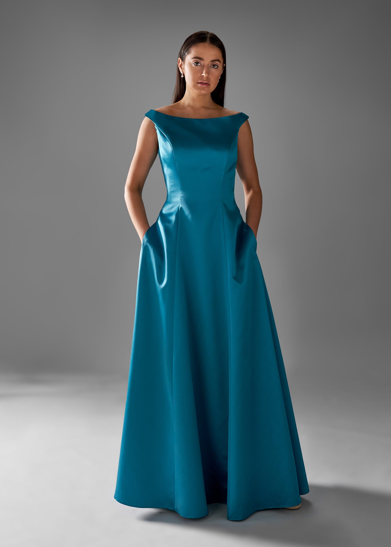 Bateau Neckline A-Line Gown with Pockets Lotus Threads Bridal Bateau Neckline A-Line Gown with Pockets Lotus Threads Bridal