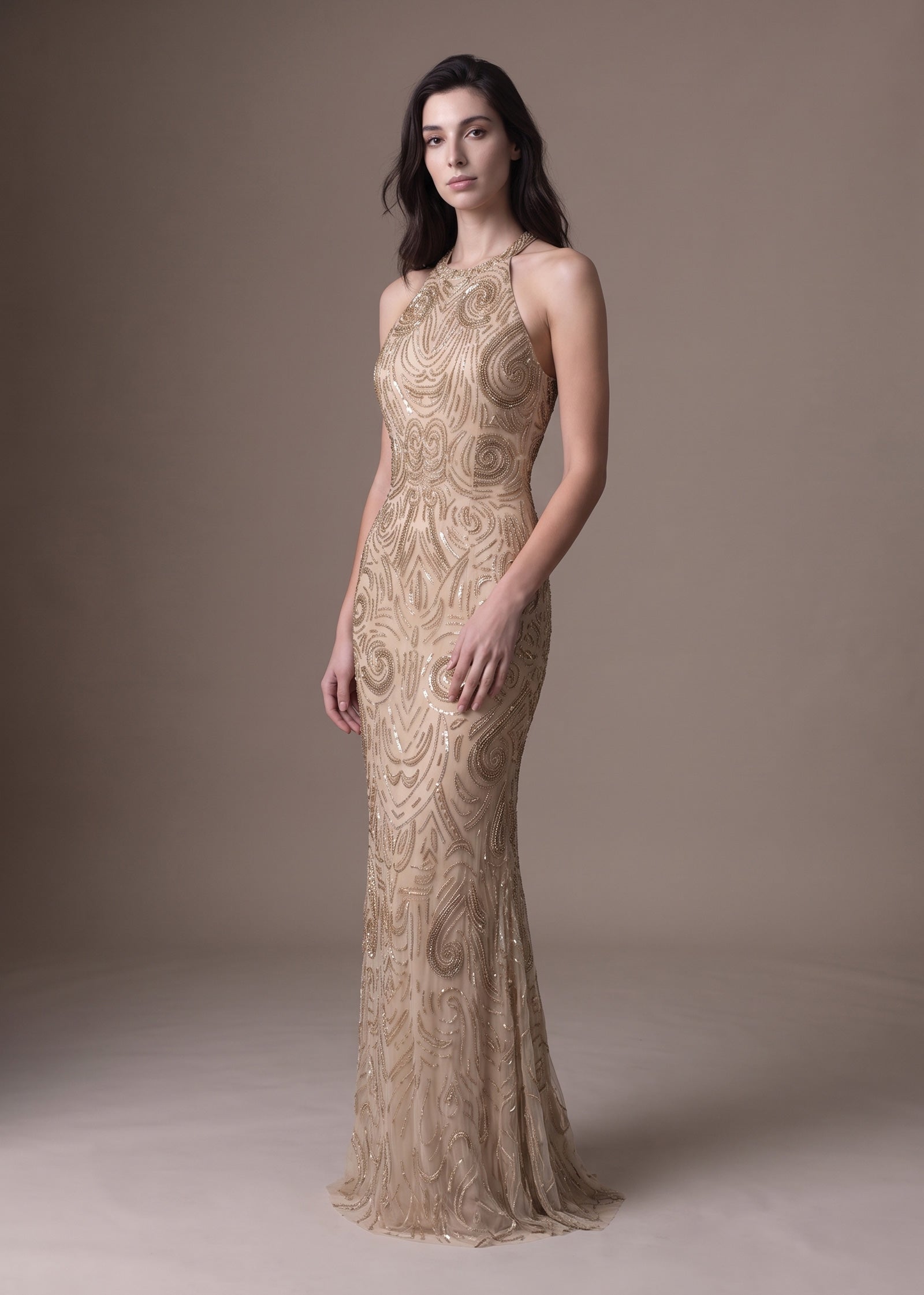 Swirl Beaded Trumpet Gown – Lotus Threads Bridal