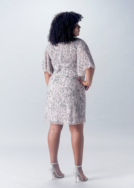 Sequin Minidress with Bell Sleeves