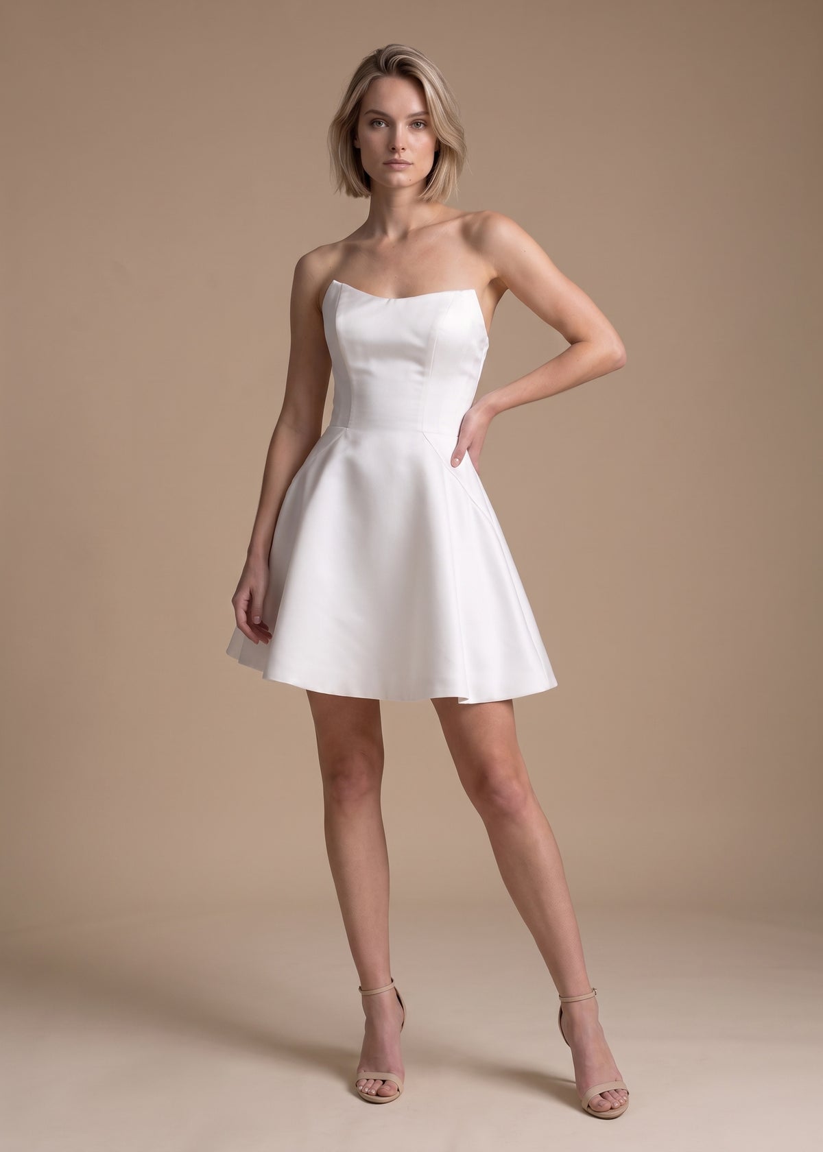 Convertible Satin Ball Gown with Corseted Lace Overlay