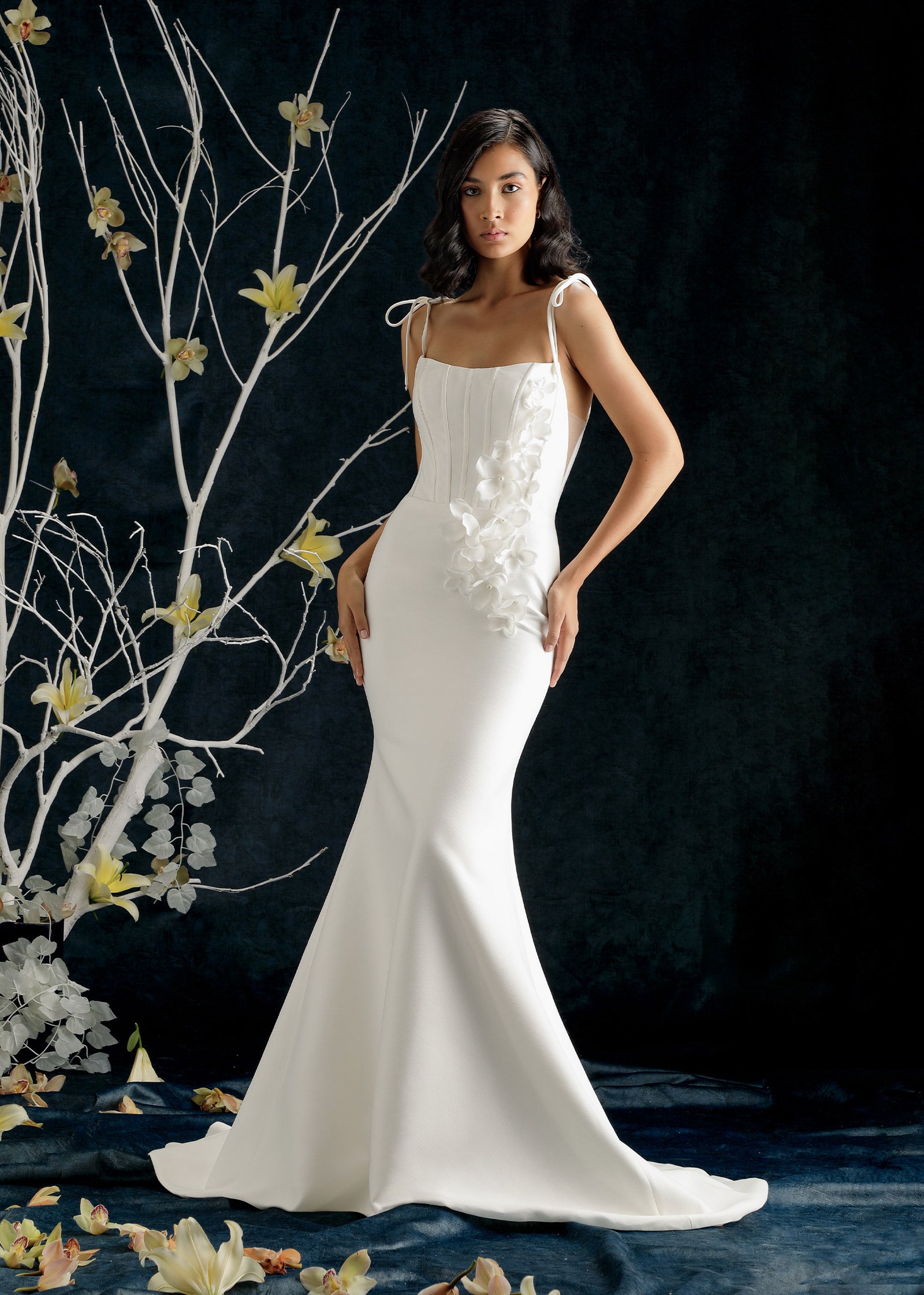beach wedding dresses mermaid Ivory Mermaid Lace Rustic Wedding Dresses Illusion Neckline Beach Wedding Dress AWD1157