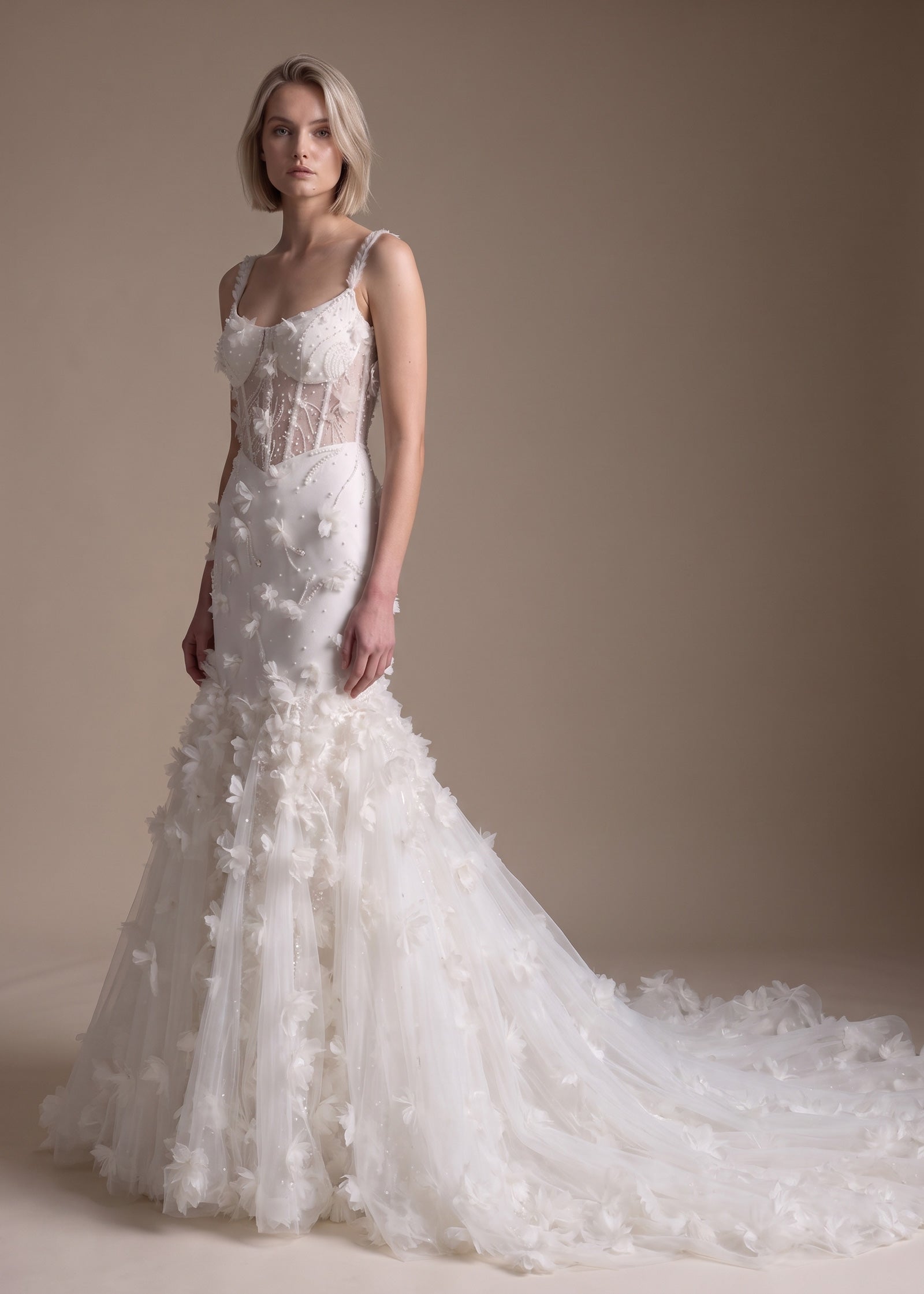 Romantic floral wedding dress | Lotus Threads Bridal