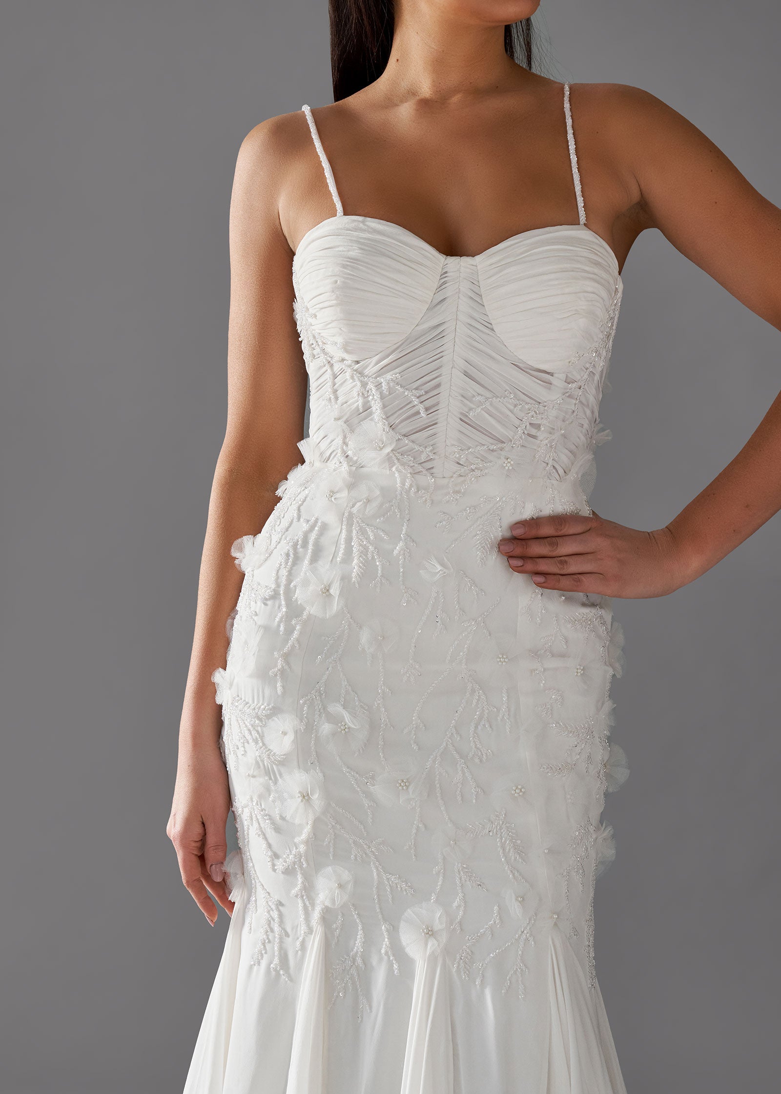white christmas dresses LaDivine CD0192W Flowy Long Bridal A Line Wedding Dress – The Dress Outlet main image 1