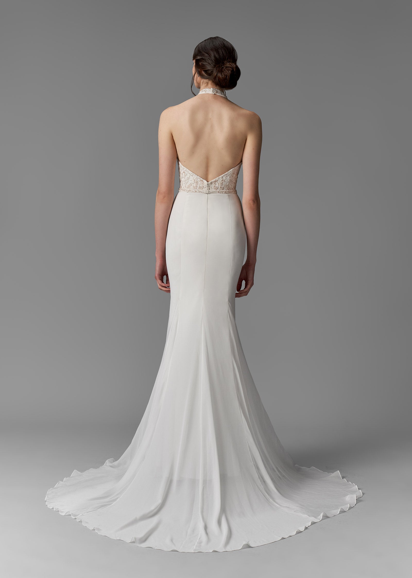 Elegant Halter Chiffon Mermaid Wedding Dress Lotus Threads Bridal Elegant Halter Chiffon Mermaid Wedding Dress Lotus Threads Bridal