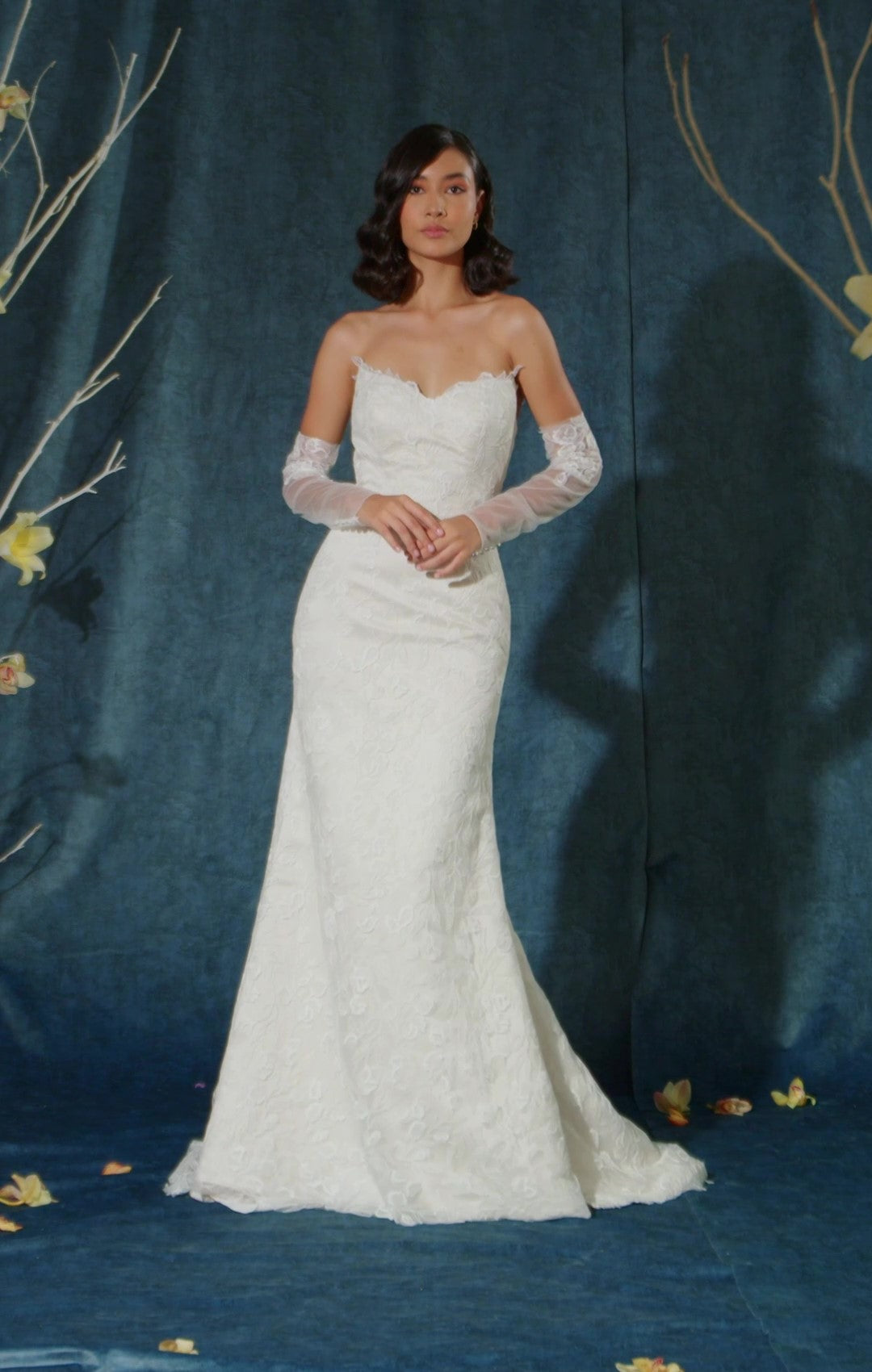 chinese dress ladies Elegant Sweetheart Mermaid Wedding Gown in Rose Lace – Lotus Threads Bridal