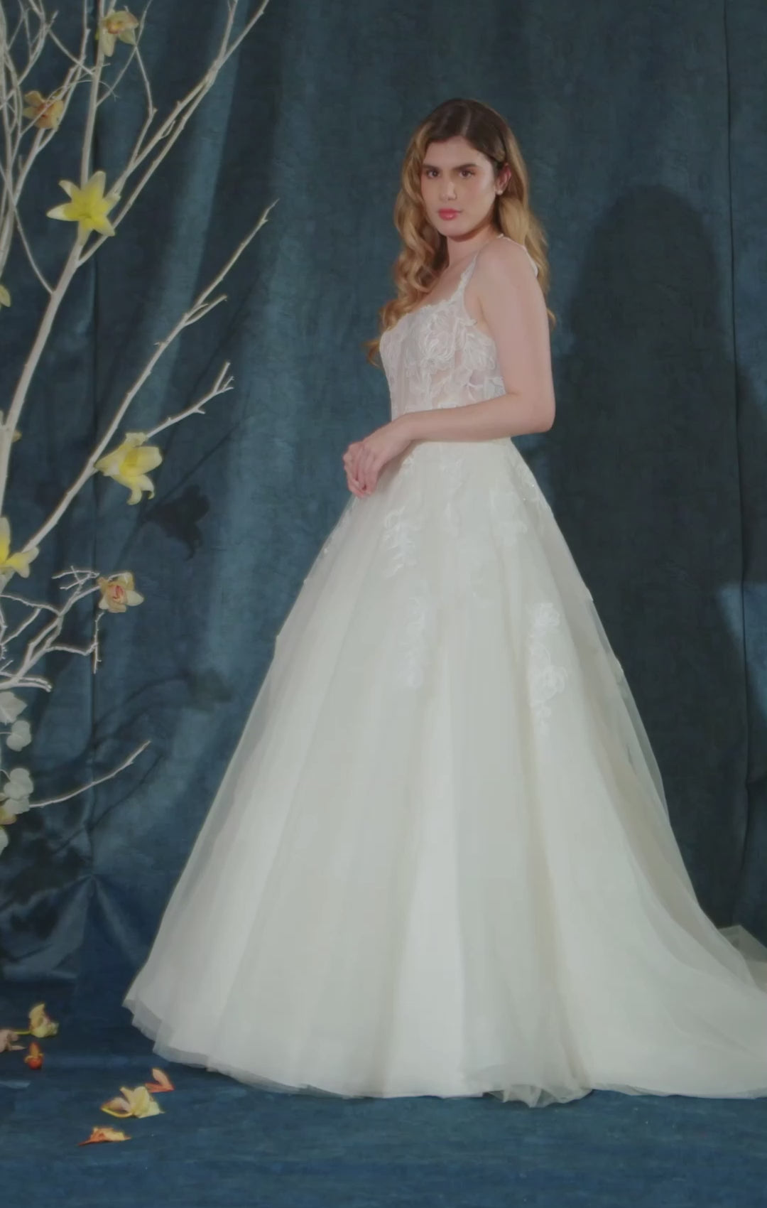 Romantic Rose Floral Lace Ball Gown with Corset Effect – Lotus Threads  Bridal
