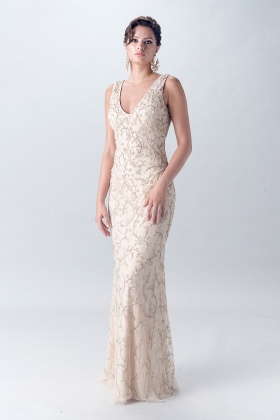 61415-cAllison Gown | 61415 Champagne